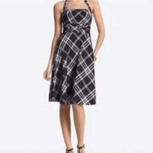 White House Black Market Plaid Halter Dress 2